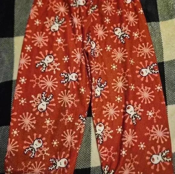 Unbranded Girls Red Holiday Reindeer Pajama Pants Size 4 - Picture 9 of 9